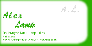 alex lamp business card